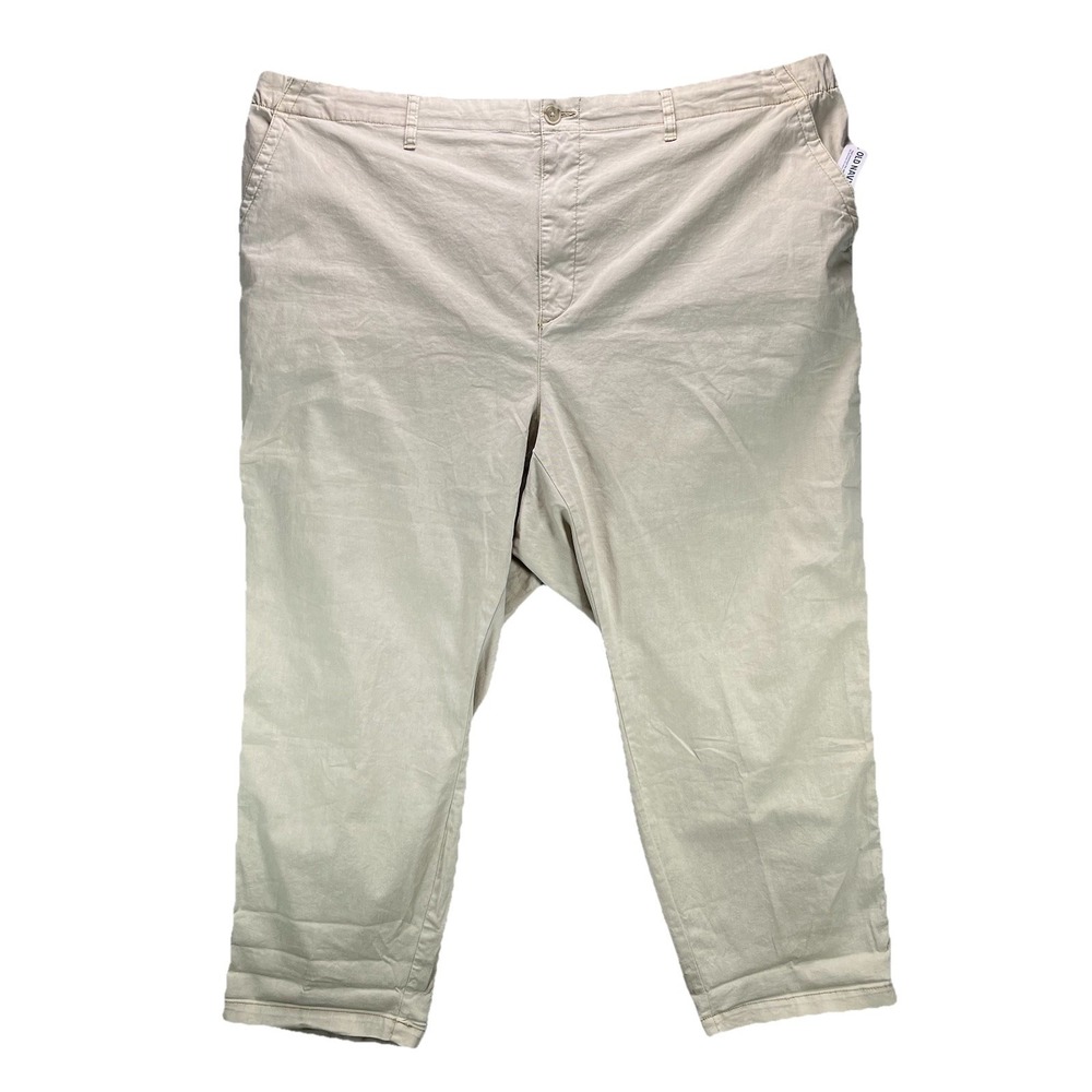 Old Navy Easy Chino Pants Womens 4X Beige Stretch Waistband 46x28 NWT